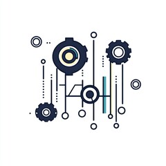 Poster - Abstract Gear System Illustrating Complex Technology