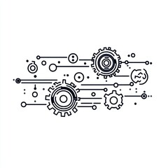 Poster - Interconnected Gears Illustrating Complex System Processes