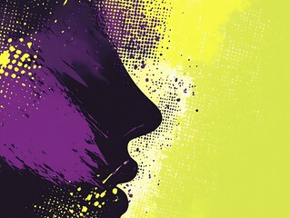 Poster - Abstract profile portrait, vibrant colors, artistic style. Possible use for social media graphic