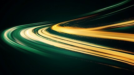 Poster - Abstract light trails curves motion dark background