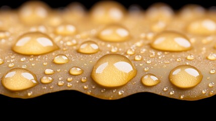 Wall Mural - A close up of water droplets on a black background