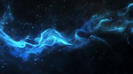Poster - Abstract blue cosmic nebula
