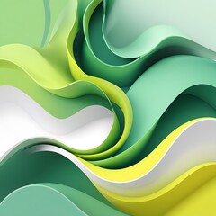 Poster - Abastract vibrant Futuristic Fresh Green Waves Background banner background ponix or phone walpaper.