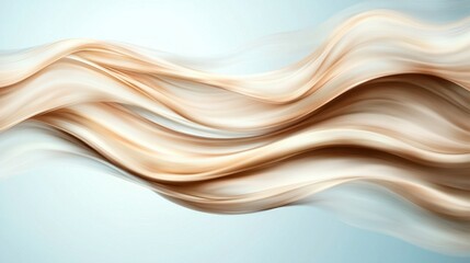 Wall Mural - A light blue background with wavy lines of light brown and white