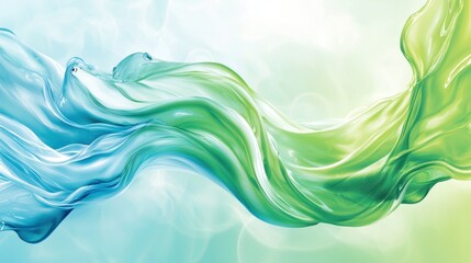 Wall Mural - A blue and green wave of water on a blue background