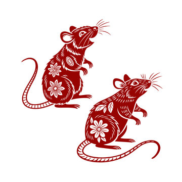 Rat red color vector