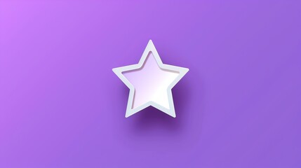 Poster - A white paper star with a slight shadow on a purple background.
