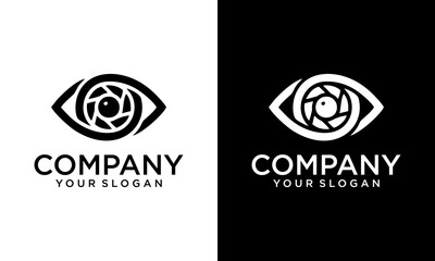 Aufkleber - Creative Eye Symbol Vector Design. Black Template Business Logo Concept. Digital Vision Icon.