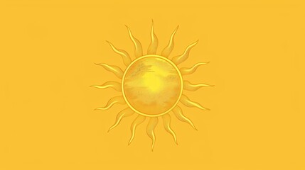 Poster - A stylized sun on a yellow background.
