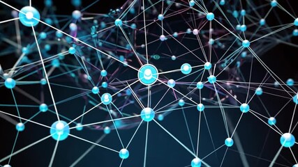 Global network connection nodes abstract background