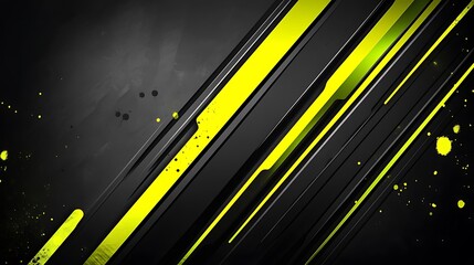 Poster - Abstract design, vibrant yellow lines, dark background.  Possible use Digital art, graphic design, backgrounds