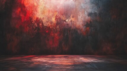 Poster - Abstract red-dark studio background