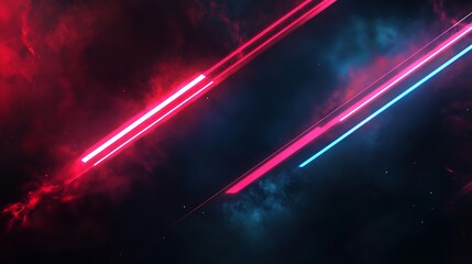Aufkleber - Neon lines abstract background
