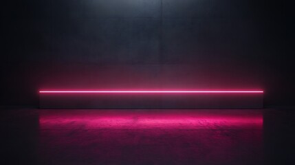 Poster - Neon pink light on concrete floor