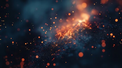 Poster - Abstract fiery particles in dark environment