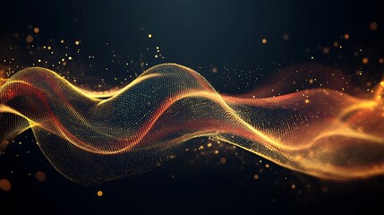 Abstract golden wave design