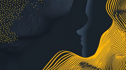 Poster - Abstract faces, profile view, dark background, artistic design, for website or print