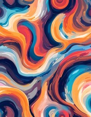 Aufkleber - Abstract Swirling Colorful Paint Design