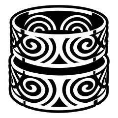 Wall Mural - A glyph style icon of spiral cuffs