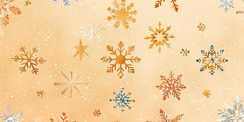 Aufkleber - Golden snowflakes are displayed in close-up on a yellow background that is studio-clean with enough of room for writing or a backdrop, Generative AI.