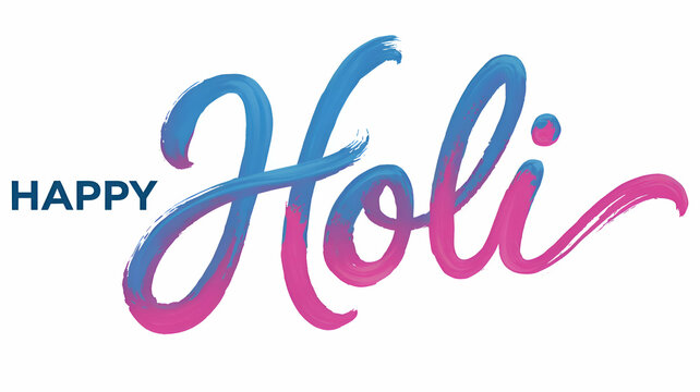 Indian Holi Festival of colors Abstract Multi color powder explosions, Happy Holi Text Letters Typography Written Background