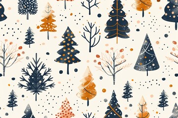 Aufkleber - Adorable little fir tree with flawless design of dots on a pale background created by hand at an extremely close range with enough of backdrop text room, Generative AI.