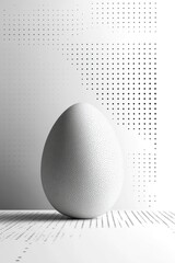 Minimalist Easter Egg Design with Simple Dots on a Clean Background for Contemporary Celebrations and Modern Decor