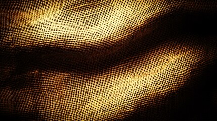 Canvas Print - Golden Brown Burlap Fabric Texture Background Detailed Closeup