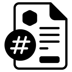 Stylized Document Icon with Hash Symbol