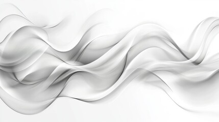 Wall Mural - Elegant Flowing Abstract Waves in Soft White and Gray Tones