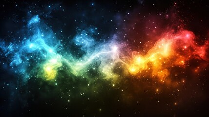 Wall Mural - Colorful Nebula in Space with Stars and Cosmic Dust Background