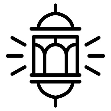 Flat Lamp Design Ramadan Icon
