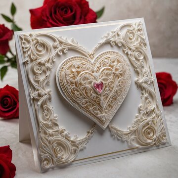 Happy Valentine’s Day greeting card with text.	
