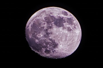 Wall Mural - purple moon close up celestial body space night sky astronomical photography