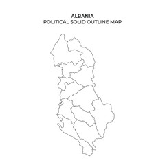  Outline map showing political divisions of Albania without labels