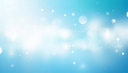 Fototapete - ethereal light blue background with soft glowing bokeh effect and scattered white circles, perfect for minimalist designs or banners

