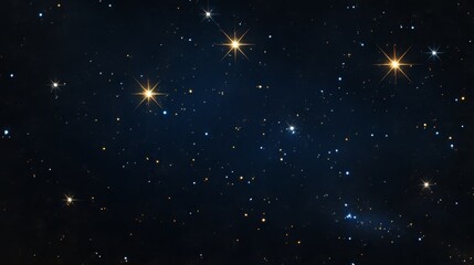 blue night sky. shining stars, constellations and celestial magic create a gradient, cosmic fantasy 