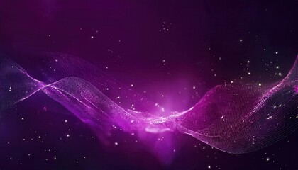 Wall Mural - ethereal purple wave with starry cosmic background, digital abstract art for space themed design, futuristic or sci-fi projects

