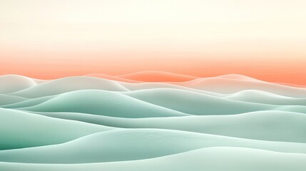 Poster - A calming pastel gradient transitioning from light peach to mint green, with gentle, abstract wave-like patterns.