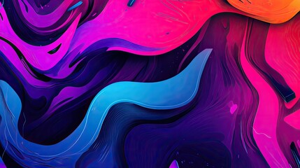 Poster - A luminous artistic gradient of magenta, electric blue, and neon purple, enhanced with sleek geometric overlays and depth.