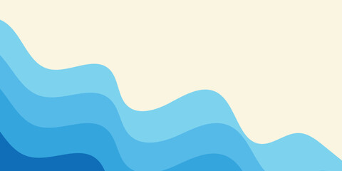 Wall Mural - Seamless sea waves layered vector background. Blue ocean waves. Water wave pattern design.
