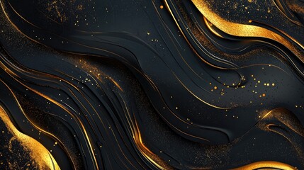 Poster - A minimalistic modern luxury texture featuring soft gradients and shimmering gold details, perfect for high-end presentations.