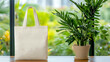 © Sansern - Custom canvas bag mockup photography in a modern indoor setting