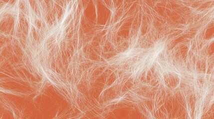 Abstract Orange Background with White Intricate Web-like Texture