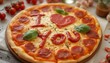 © Aleks - Heart-shaped pizza with “I Love You” text in ketchup.