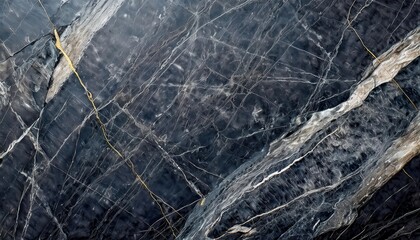 Aufkleber - intricate black marble with golden and white vein details, abstract stone texture for modern interior design or artistic background