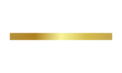 Gold banner bar isolated on a transparent background. Shiny decorative element for elegant design and messaging