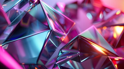 Poster - Abstract Geometric Wallpaper, Prismatic Reflections