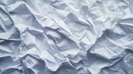 Poster - Crumpled white paper creates an interesting texture on a gray background, showcasing the unique qualities of empty white crumpled paper in a visually appealing manner.