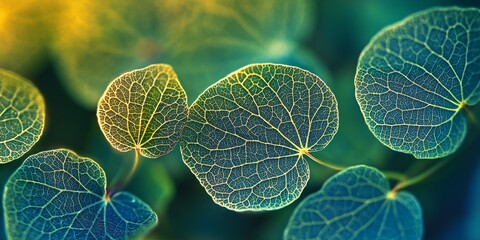 Poster - Delicate little leaves displaying a stunning pattern are captured in this image, showcasing the beauty of little leaves and their intricate, unique patterns found in nature.